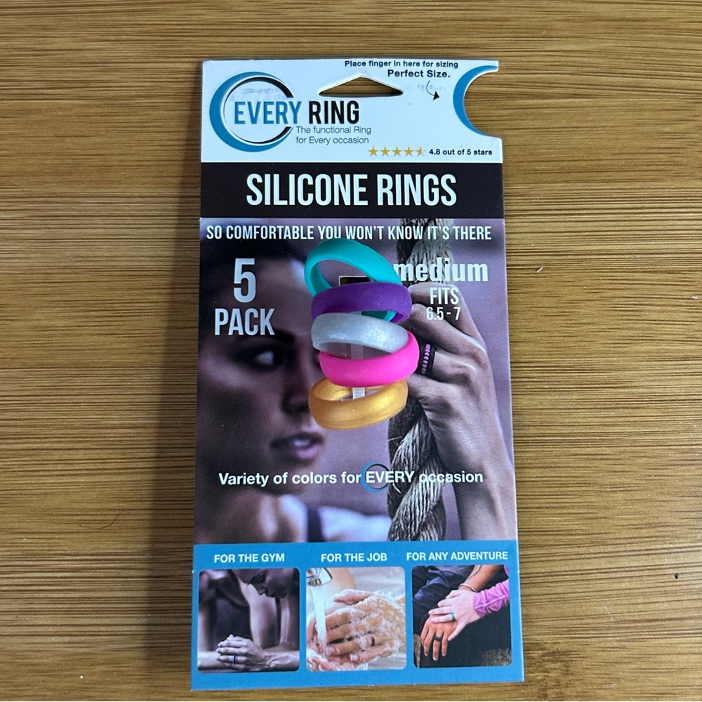 Colorful Stackable Rings Set - Picture 2 of 5